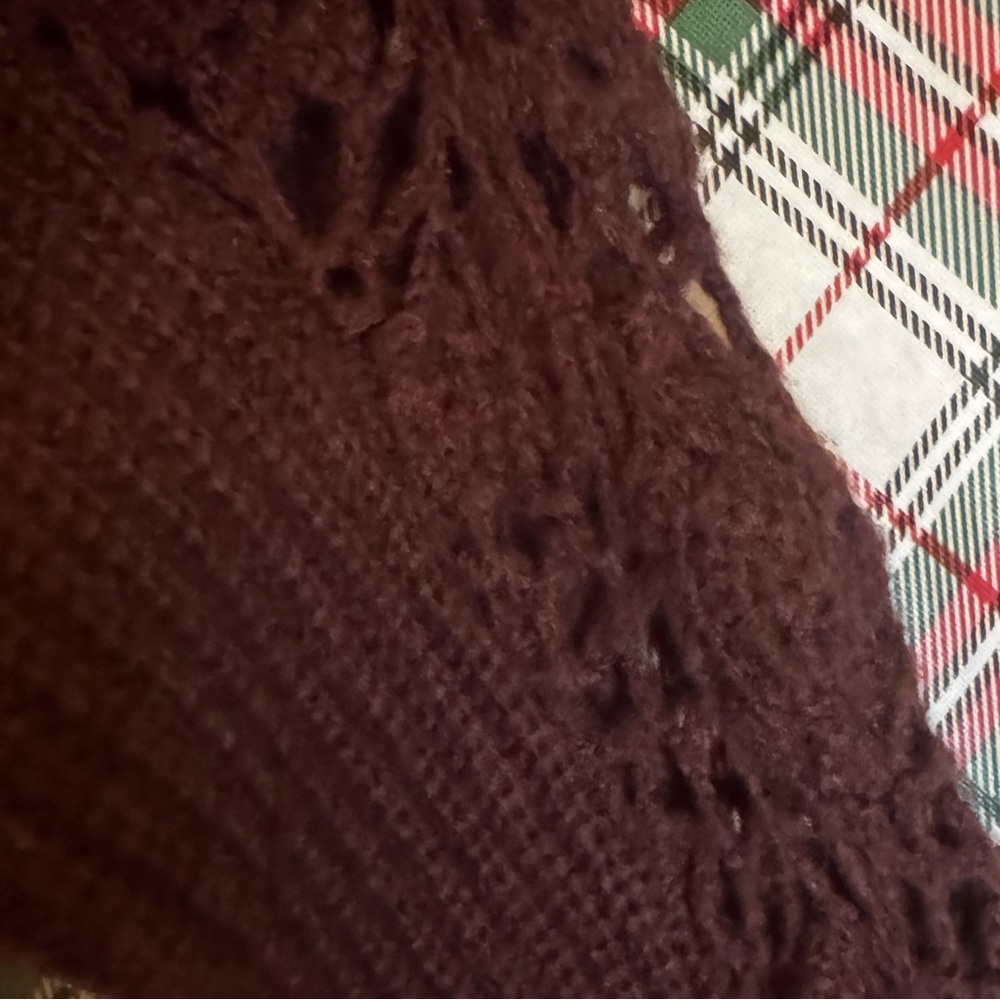Zara Dark Burgundy Off-the-Shoulder Sweater - Picture 2 of 6